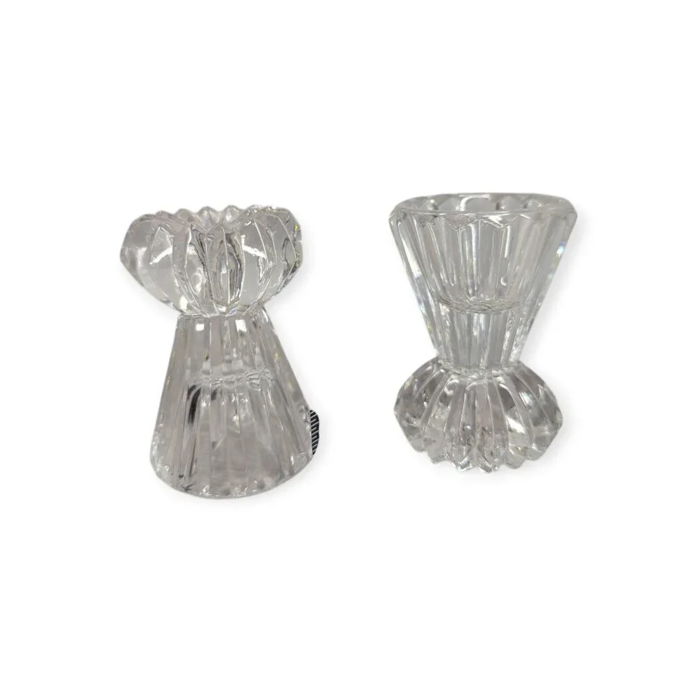 Mikasa Diamond Fire Pair of Crystal Candle Holders 4
